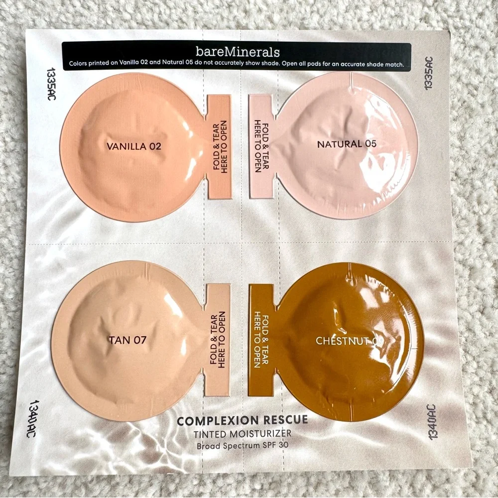 BareMinerals Complexion Rescue Tinted Moisturizer SAMPLE Vanilla 02 Natural 05